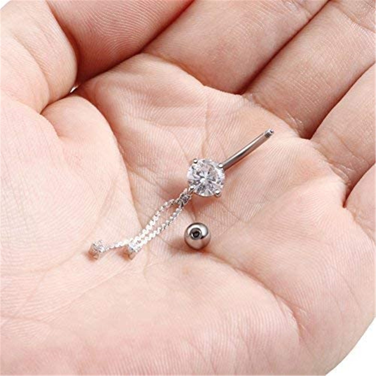 Belly Button Rings 14G Stainless Steel CZ Navel Rings Dangle Etsy Belly Button Rings 14G Stainless Steel CZ Navel Rings Dangle Etsy
