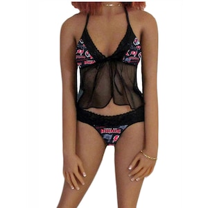 Tampa Bay Buccaneers Lingerie Cami Top and String or Thong Panty Set, X-Small to Large, Made to Order