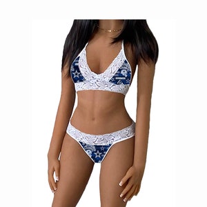 Cowboys Lingerie Tie top String or Thong Panty Dallas Cowboys