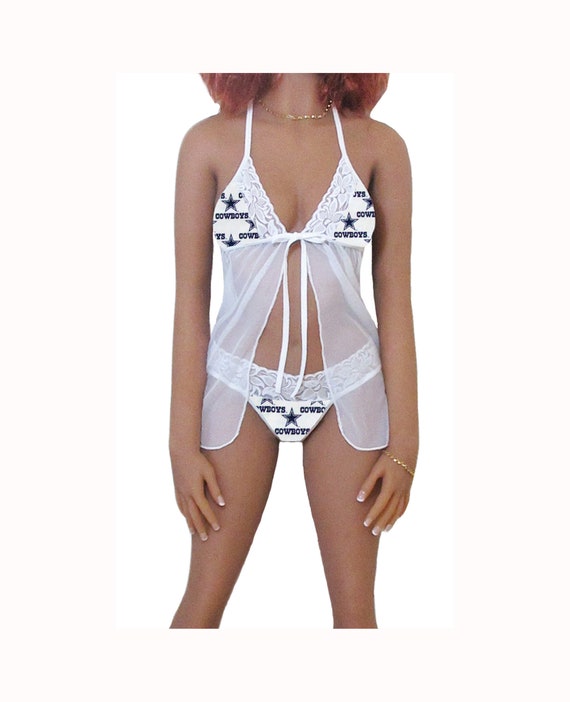 DALLAS COWBOYS WHITE lace lingerie G string panty set