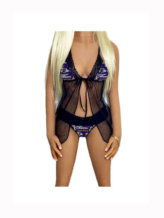 Baltimore Ravens Lace Babydoll Lingerie Set, Ravens Lingerie Top & Choice  of Panty, Made to Order, XS L 