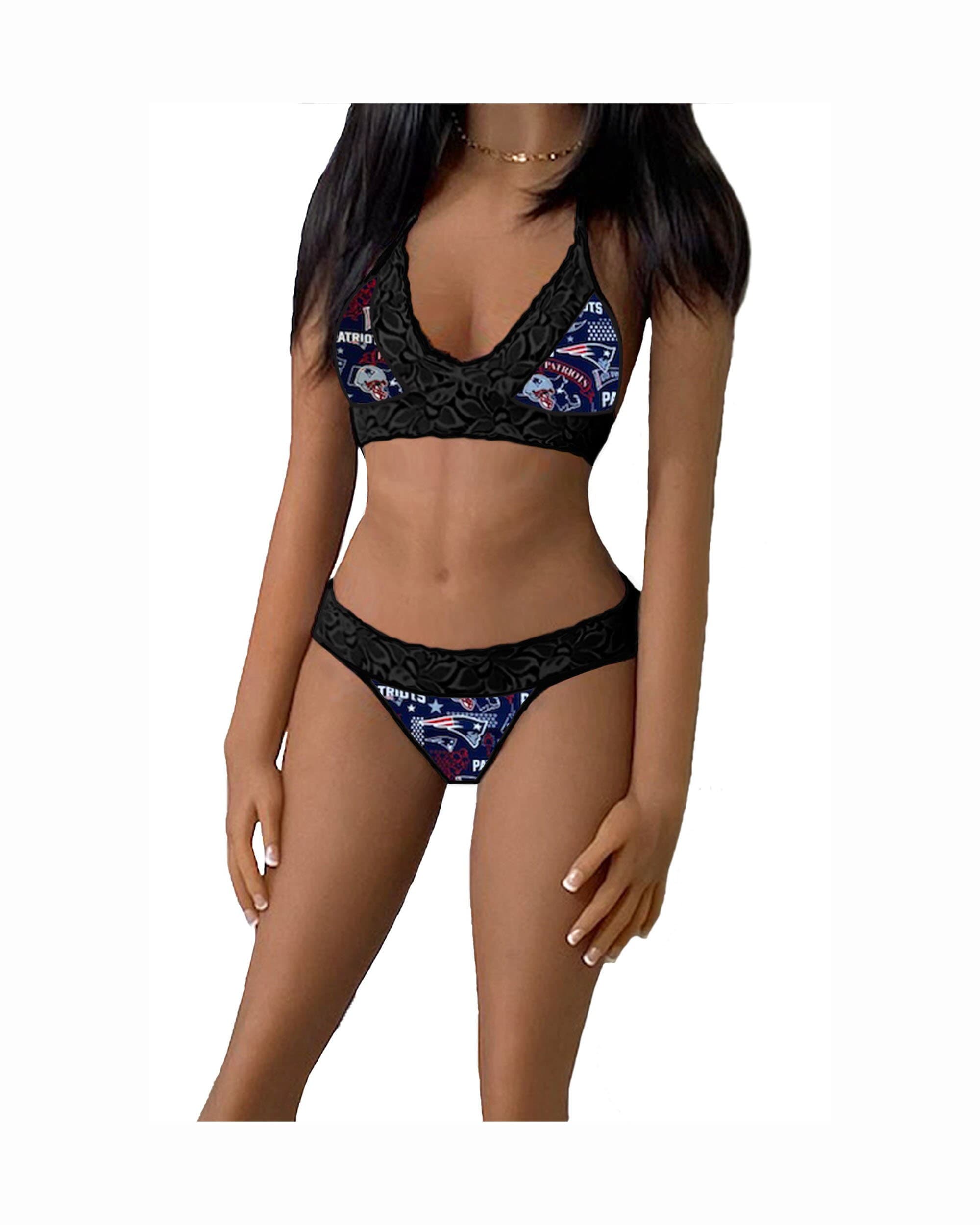 Patriots Lingerie Tie-top & Thong or String Panty, New England Patriots  Lace Lingerie Set, Made to Order, XS - L - Etsy