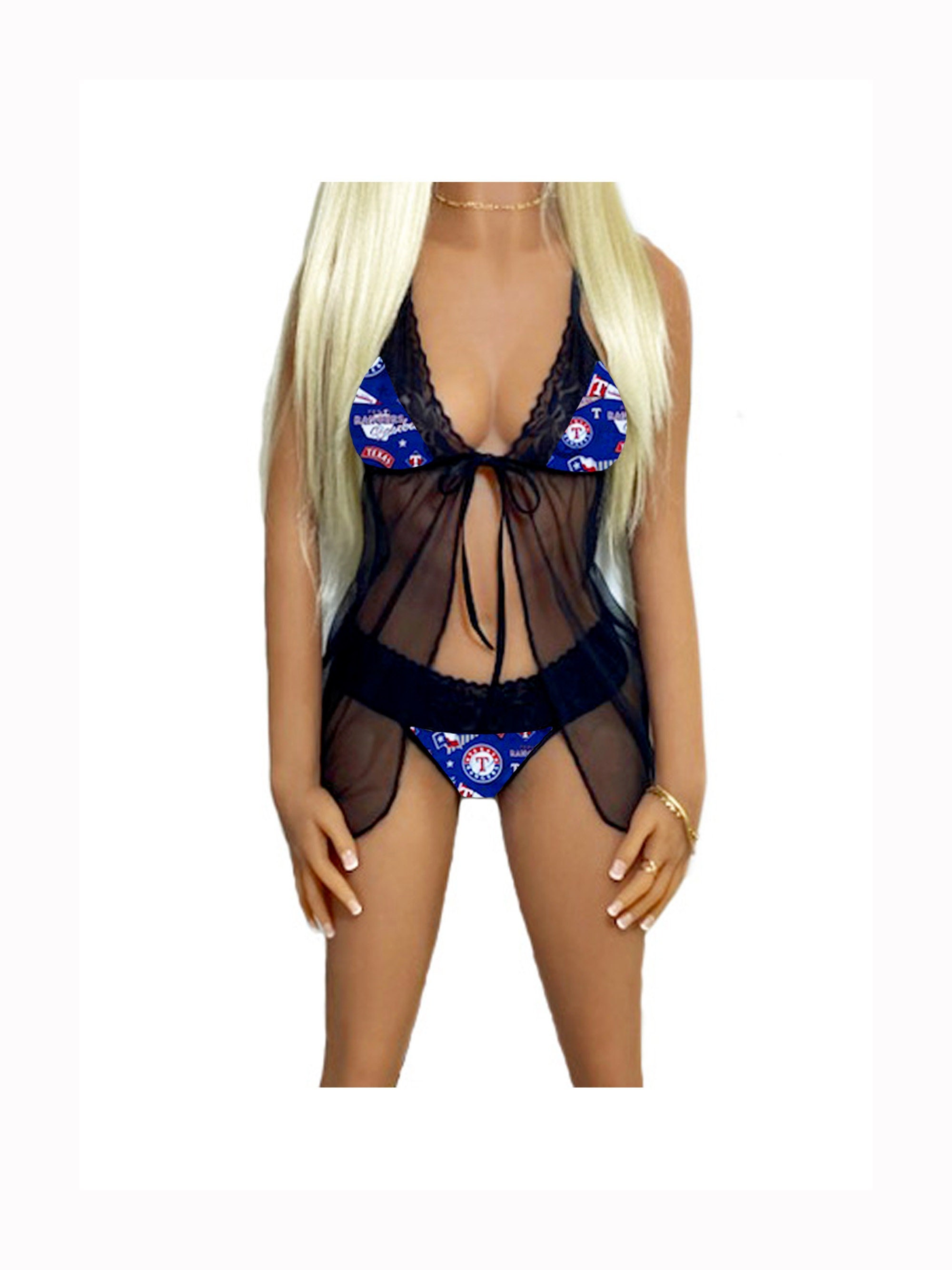 NHL New York Rangers Sexy Lingerie Lace Lingerie White Baby Doll