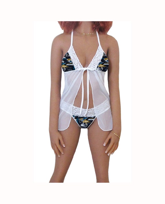 Jaguars Lingerie White Lace Babydoll Top and String or Thong Panty, Jacksonville Jaguars Lingerie Set, Made to Order, XS - L - Etsy Australia Jaguars Lingerie White Lace Babydoll Top and String or Thong Panty, Jacksonville Jaguars Lingerie Set, Made to Order, XS - L - Etsy Australia