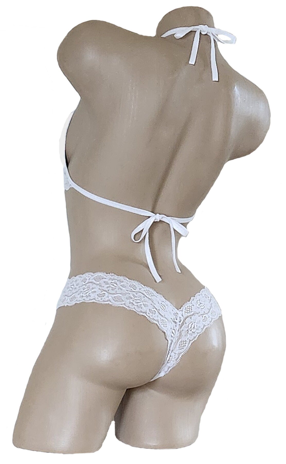 sexy packers lingerie Sexy White See-through Mesh Lace-up Backless Stretchy Bodysuit Teddies  Lingerie N23329 main image 0