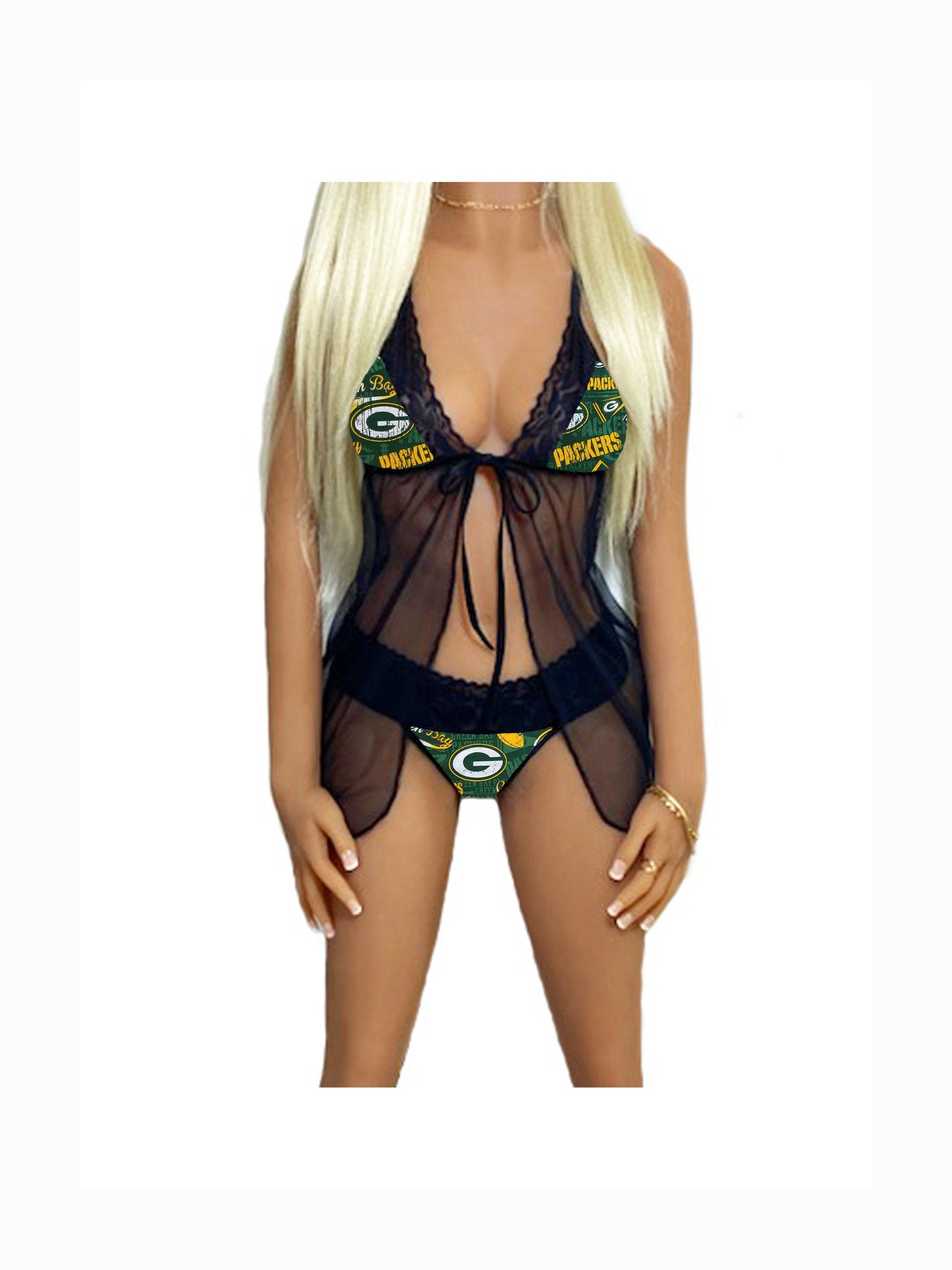 Green Bay Packers Lace Babydoll Lingerie Set, Packers Lingerie Top & String  or Thong Panty, Made to Order, XS - L - Etsy