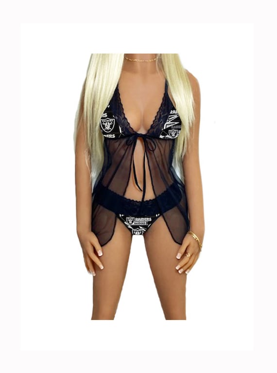 Las Vegas Raiders Lace Babydoll Lingerie Set, Raiders Lingerie Top and  Choice of Panty, Made to Order, XS L 