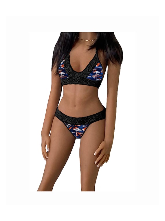 Broncos Lingerie Tie-top & Thong or String Panty, Denver Broncos Lace  Lingerie Set, Made to Order, XS - L - Etsy