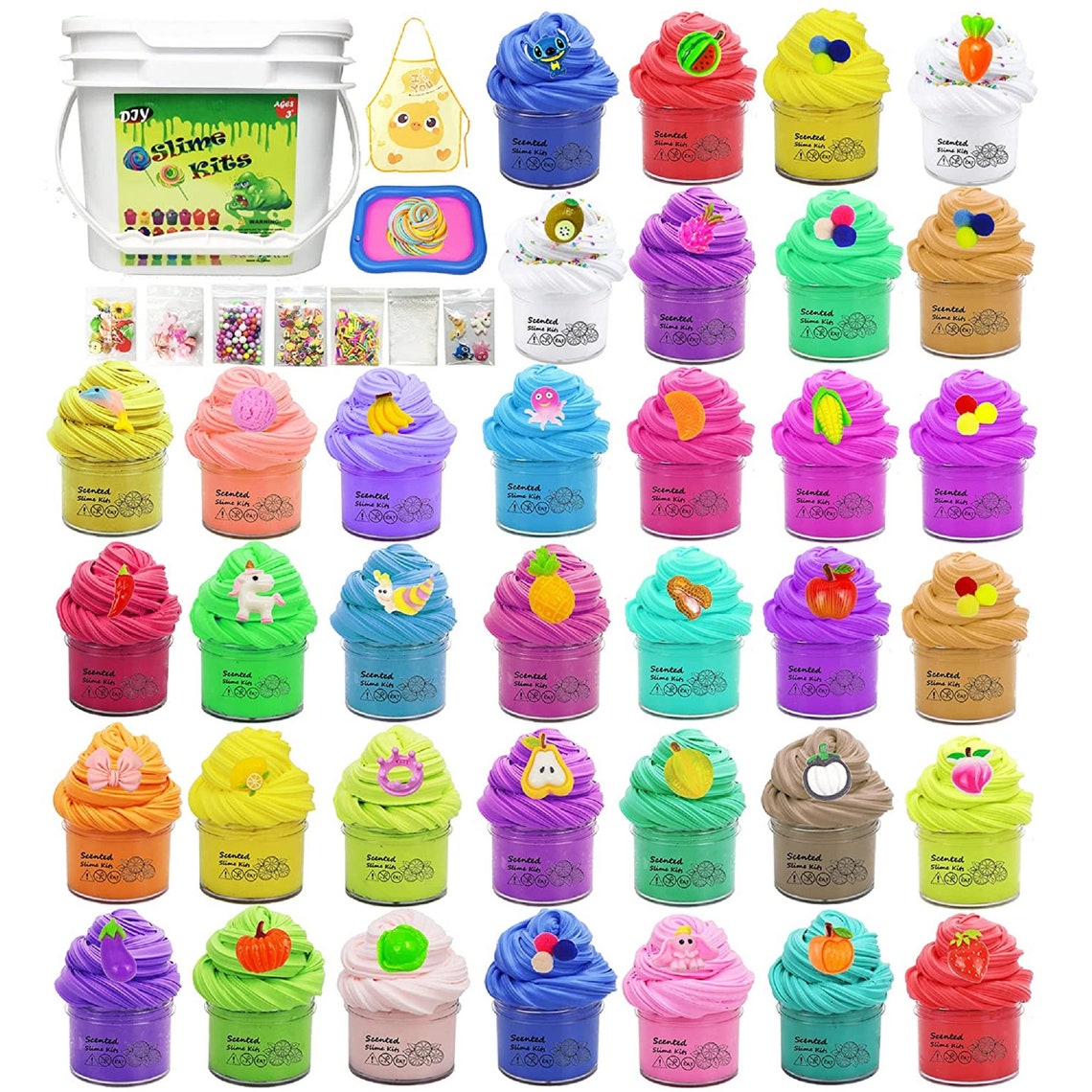 36 Pack Butter Slime Kit with Funny Fruits Charms Scented DIY Etsy