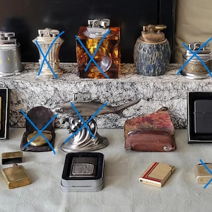 DECADES of VINTAGE LIGHTERS!!!!! 19 Rare, Unsold and Vintage Hand & Table Lighters from Colibri, etc) from U.S.A., China, etc) G/Singly Sale