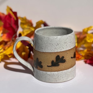 Handmade Ceramic Mug, Minimalist Mug, Boho Coffee Mug, Coffee Mug, White Mug, Handmade Pottery Mug, Halloween Mug, Fall Mug, Spooky Mug