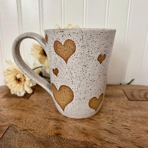 Pink Speckled Mug, Handmade Mug, Pink Coffee Mug, Coffee Mug, Pink Mug, Handmade Pottery Mug, Handmade Ceramic Mug, Mug with Handle