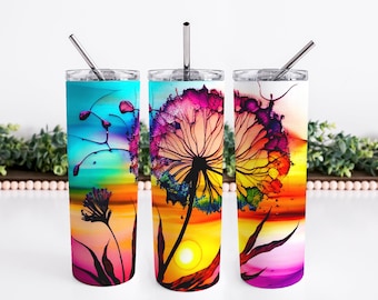 Dandelion Watercolor Stainless Steel Travel Tumbler 20 oz