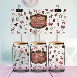 Badass Blue Collar Wife | UV DTF Wrap for Cups | Ready to Apply Permanent