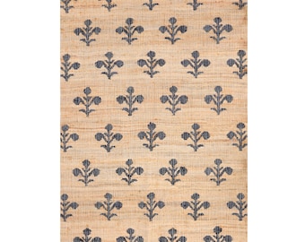 Handwoven Jute Cotton Kilim Rug, Bohemian Dhurrie Area Rug
