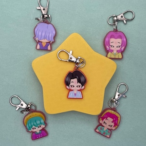 K-pop Demon Hunters Saja Boys Fan Made Keychains