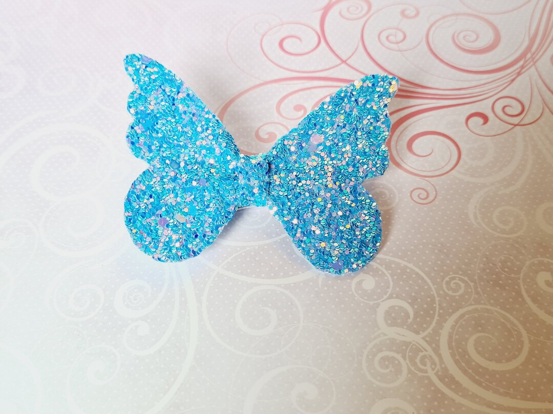 Blue - Handmade Fabric Bow Hair Clip 53