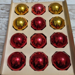 Shiny Brite Gold and Red Bulbs