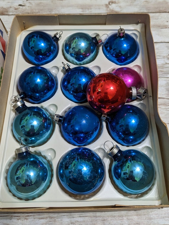 Santa Land Vintage Christmas Ornaments Solid Colors Etsy