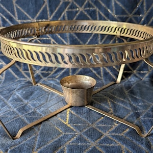 Goldtone Candle Warmer with Handles - For baking dish