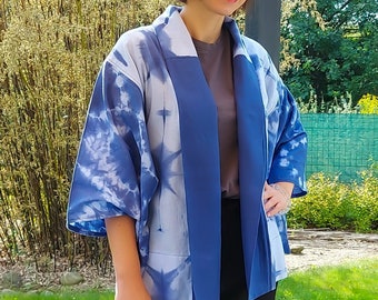 Shibori haori, japanese traditional fashion inspired blazer, jacket