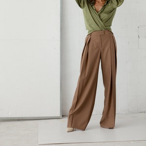 Palazzo pants, palazzo,  palazzo high waist pants, palazzo pants women, brown palazzo pants, woman pants, classic palazzo pants, high waist