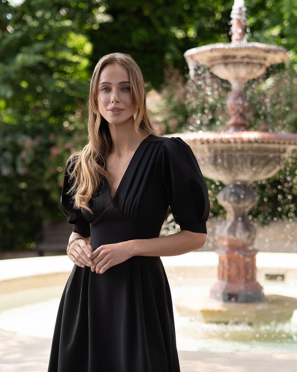 black cottagecore dress Wedding Guest Dress, Elegant Dress, Bridesmaid Cocktail Dress, Prom Dress, Formal Dress, Elopement Dress, Evening Gown Lace