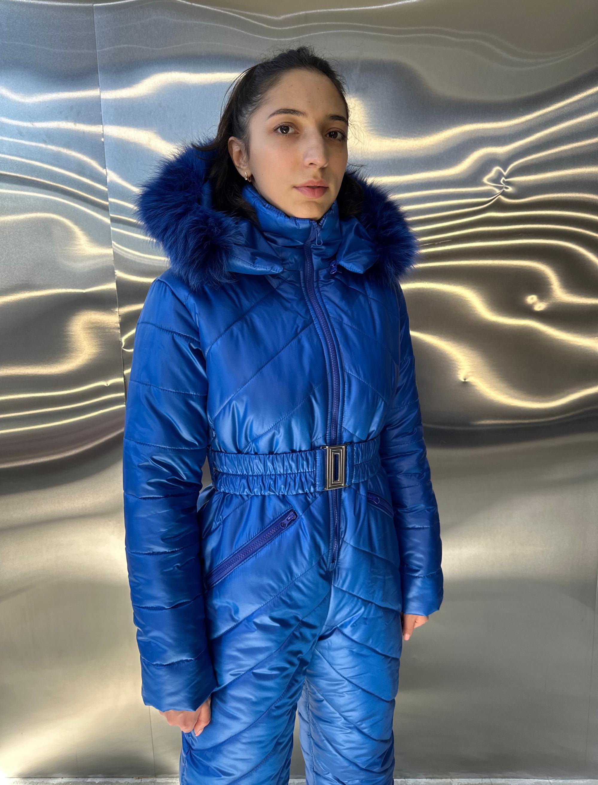 Blue Women Ski Jumpsuit, Hot Winter Jumpsuit for Women, Warm