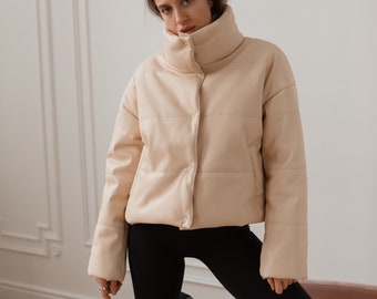 Jacket eco leather , jacket for spring , coat leather woman , coat jacket for gift , eco leather , casual coat , casual jacket , down jacket