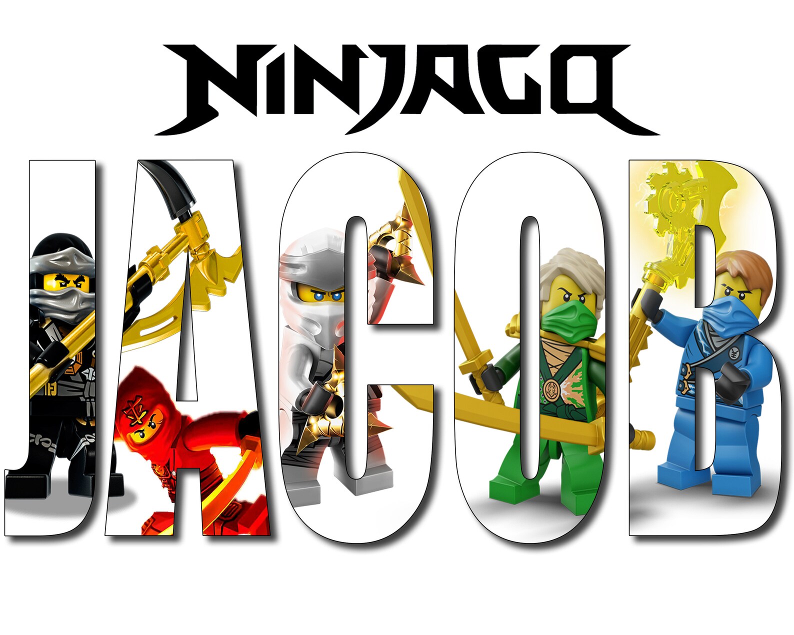 Gepersonaliseerde Ninjago Naam Print | Etsy