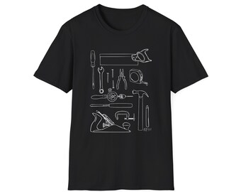 Dad's Workshop - Camiseta Unissex Softstyle - (marcenaria, carpinteiro, faz-tudo, ferramentas, oficina, camiseta)