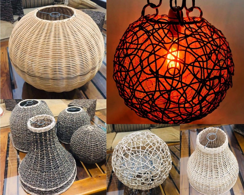 Cane Lamps Shade/ Natural Cane Lamp Cover/ Free Shipping/ Hand Etsy
