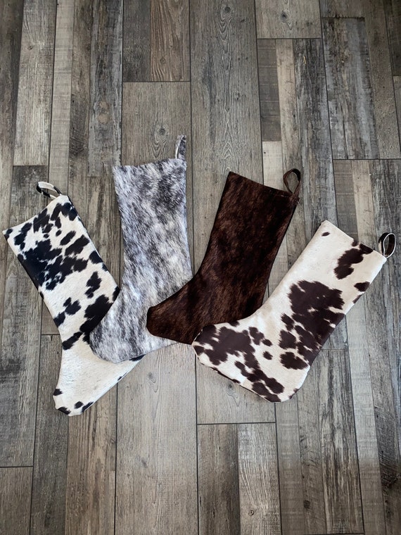 Faux Cowhide Stockings Etsy
