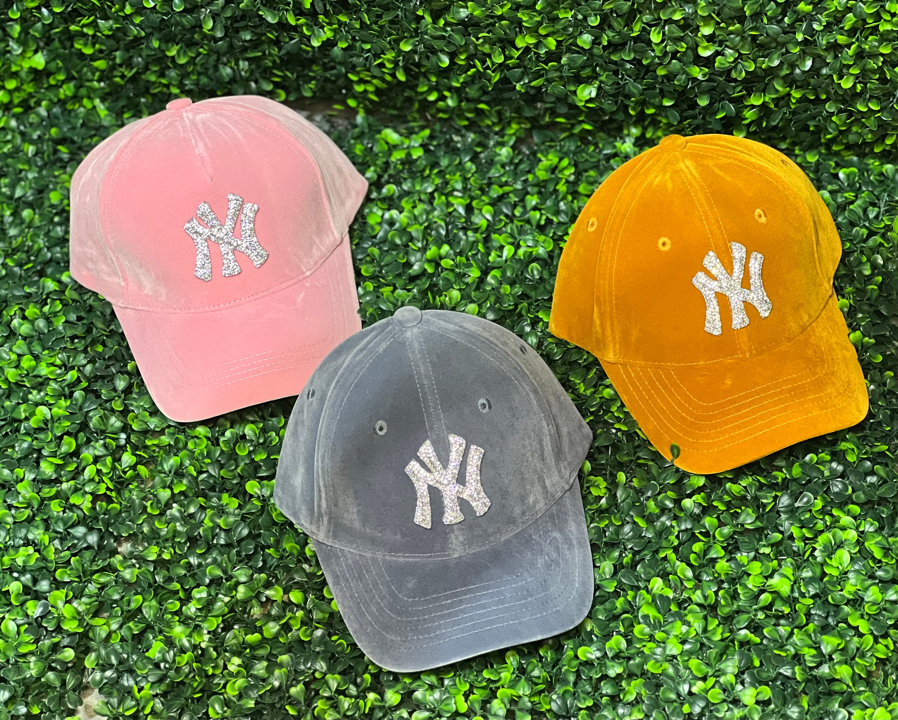 Embellished NY Logo Velvet Baseball Cap - Rust Brown Brown Ny Ball Cap - Etsy main image 4