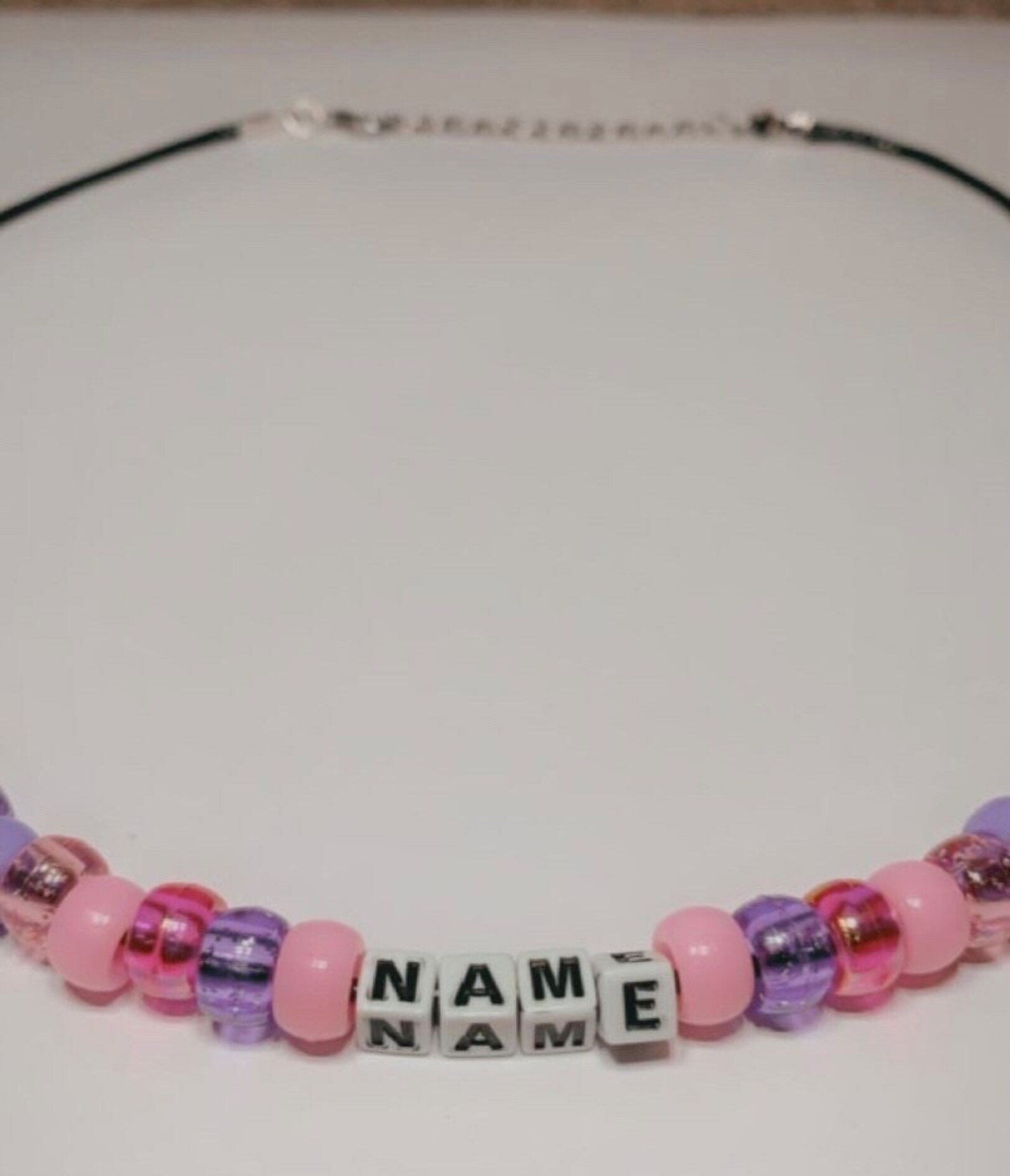 Personalised beaded name necklace Etsy