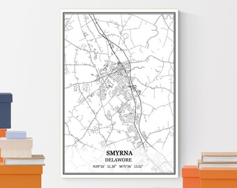 Smyrna City Map Art - Etsy