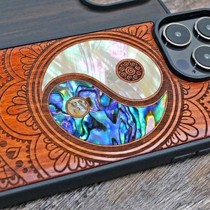 Symbol For Balance, Yin And Yang Art, Wood Phone Case, iPhone 15 14 13 12 Mini Pro Max, Samsung Case, Pixel 88Pro case, Customised Design image 2