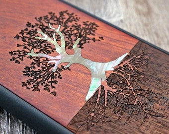 Celtic Tree Case, Wood Engraved Case, MagSafe Case, for iPhone 15 14 13 12 Mini Pro Max, Samsung S23 Ultra / S22, Google pixel 8/8Pro Case