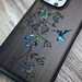 Humming-Bird In Flowers, Custom Wood Case, Magsafe, for iPhone 14 13 12 Mini Pro Max, Samsung S22 / S21 / fe /  A53 5g / Google pixel 6 Case 