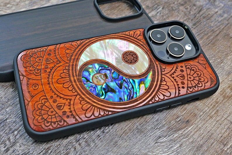 Symbol For Balance, Yin And Yang Art, Wood Phone Case, iPhone 15 14 13 12 Mini Pro Max, Samsung Case, Pixel 88Pro case, Customised Design image 2