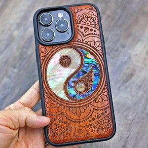 Symbol For Balance, Yin And Yang Art, Wood Phone Case, iPhone 15 14 13 12 Mini Pro Max, Samsung Case, Pixel 88Pro case, Customised Design image 3