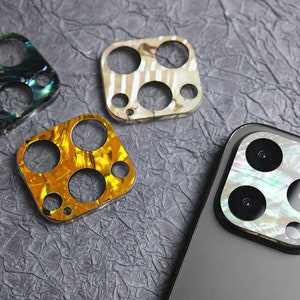 Full Coverage, Natural Shell film for iPhone 14 13 Pro Max, iPhone Case 14 13 Pro, Glitter Camera Lens Protector for iPhone 15, Lens Cap