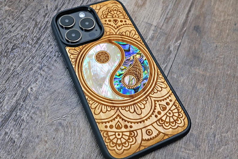 Symbol For Balance, Yin And Yang Art, Wood Phone Case, iPhone 15 14 13 12 Mini Pro Max, Samsung Case, Pixel 88Pro case, Customised Design image 7