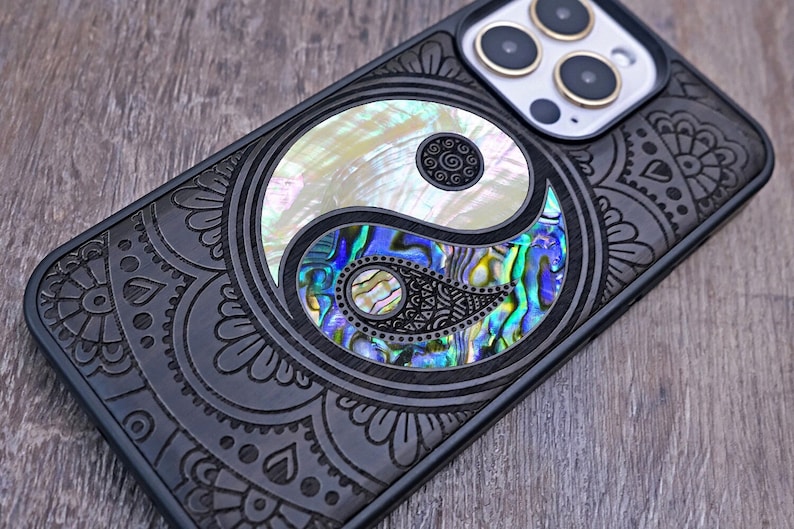 Symbol For Balance, Yin And Yang Art, Wood Phone Case, iPhone 15 14 13 12 Mini Pro Max, Samsung Case, Pixel 88Pro case, Customised Design image 6