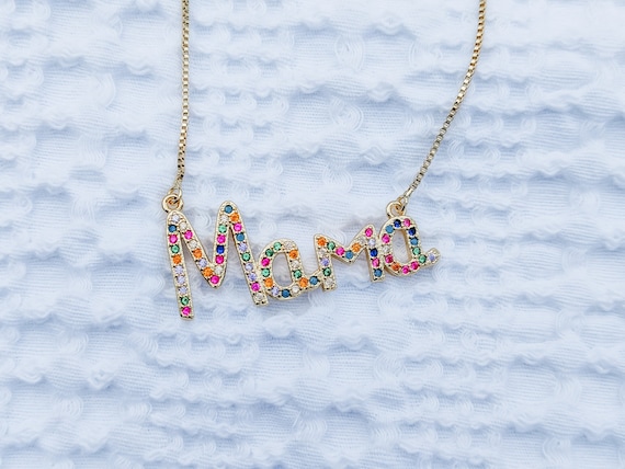 Mama Gold Stone Necklace, Best Gift for Mom, Mother's Day Gift, Mama Birthstone Necklace Jewelry, Gift for Mom Jewelry, New Mom Gift Ideas