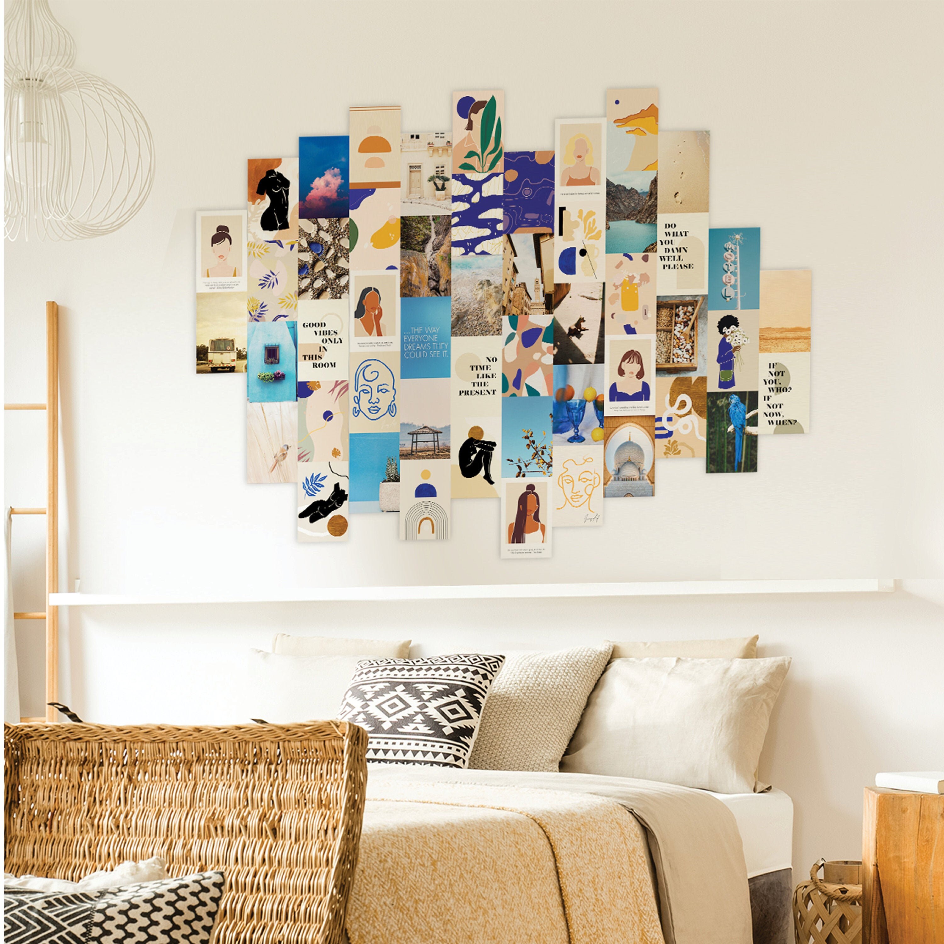 Photo Collage Kit 50 Postcards 4'' X 6'' Blue & Beige Theme Etsy Canada