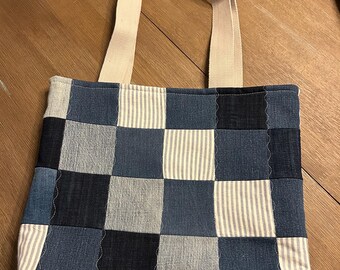 Recycled jeans tote bag A