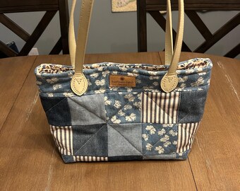 Recycled jeans tote bag A