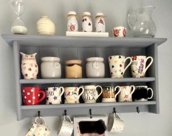 s55 Scandinavian design shelving made of solid pine with hooks
