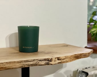 Handmade Live Edge Oak Shelf | Black Industrial Brackets | m45 2.8x~22cm